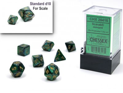CHX20415 Mini Jade/Gold Scarab 7PC image 0